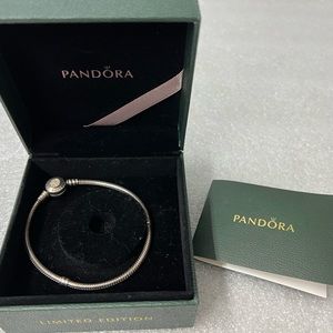 PANDORA Sparkling Clasp Limited Edition 925 ALE Sterling Silver Bracelet 16.1g